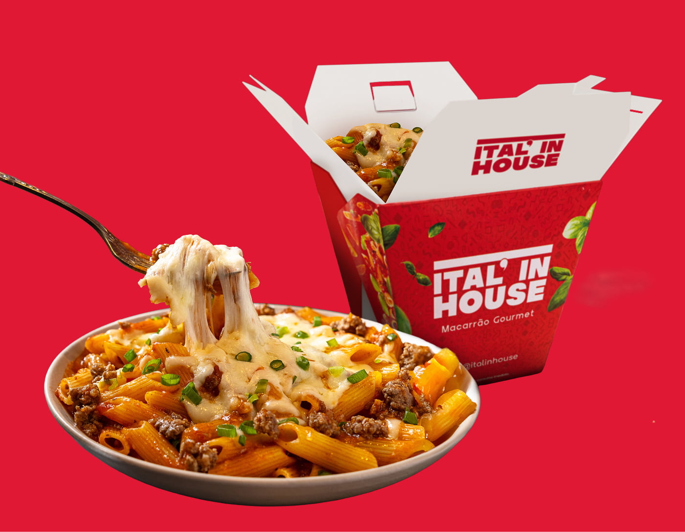 Fresh penne with sauce, Ital'in House menu dish